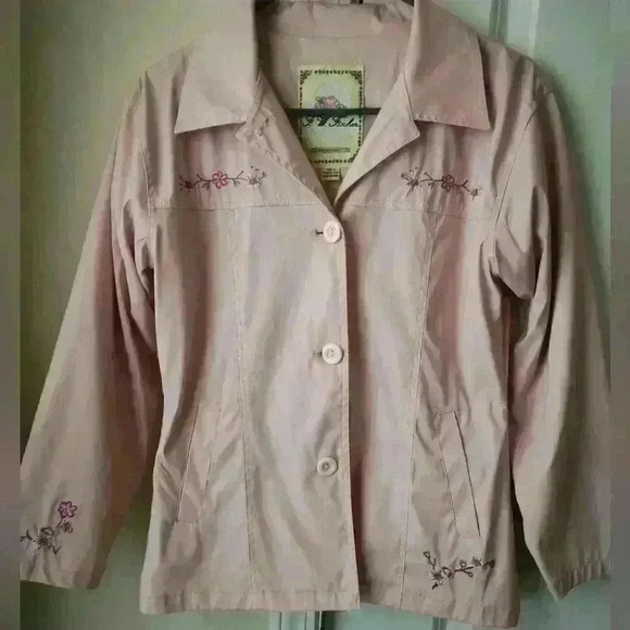 𝅺F. W. Fischer jacket with floral embroidery Size:4 Pink - Picture 1 of 6